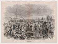 Bringing Confederate prisoners into the captured camp, behind Fort Huger, Roanoke Island, after the battle